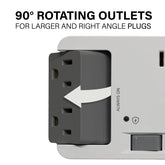 Legrand - Wiremold AC1062 - 6 Outlet Enclosure Surge Protector with One USB-A and One USB-C